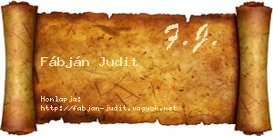 Fábján Judit névjegykártya
